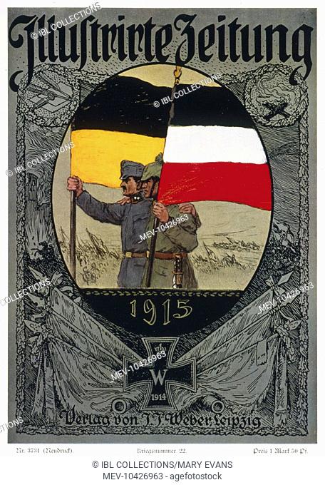 The Alliance between Germany and Italy, WW1, Cover of Illustrierta Zeitung, 1915