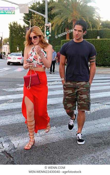 Teen sensation Bella Thorne and Tyler Posey out for dinner in West Hollywood Featuring: Bella Thorne, Tyler Posey Where: Los Angeles, California