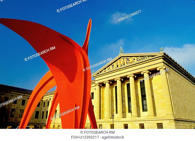 art museum, Philadelphia, PA, Pennsylvania, Philadelphia Museum of Art, red (Calder) sculpture, Philadelphia