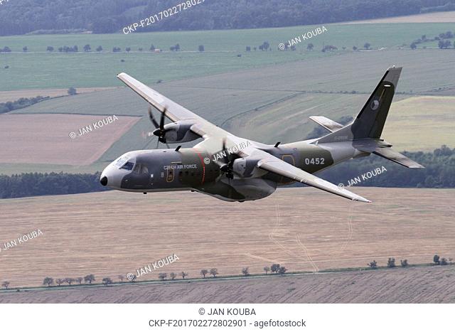 Czech Air Force CASA C-295M, two-engine turbo-propelled tactical transportation aircraft for short and medium distances for transport of personnel and materiel