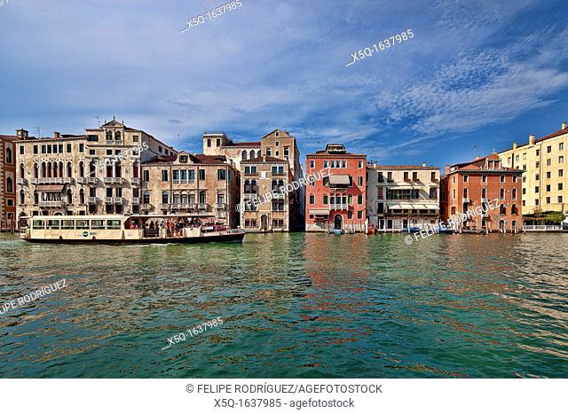 View of Grand Canal and San Marco sestiere from Dorsoduro, Venice, Italy