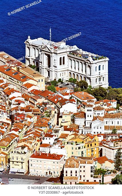 Principality of Monaco, Monte Carlo. The rock and the Oceanographic museum