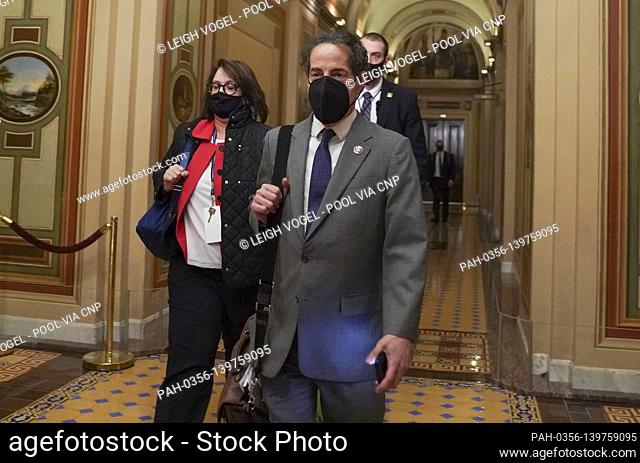 Representative Jamie Raskin (D-MD), Lead House impeachment manager, is seen leaving the U.S. Capitol building in Washington, D.C