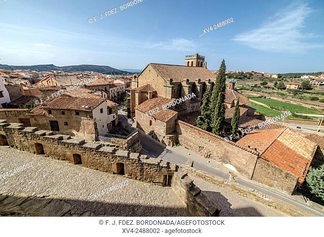 Juan Fernandez de Heredia fortified palace by day. Mora de Rubielos, Comarca of Gudar-Javalambre, Teruel, Aragon, Spain