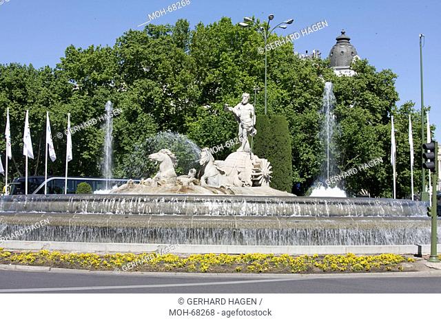 Neptunbrunnen, 1780-1782 von Juan Pascual de Mena und Jose Arias errichtet