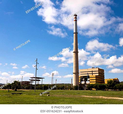 The natural gas fueled thermal power plant of Foix in Cubelles, Barcelona, Catalonia, Spain