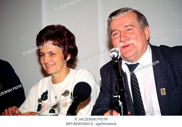 October 17, 1995 Lech Walesa with his wife Danuta