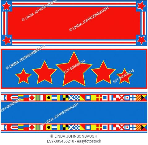 3 Red White Blue Banners with Copy Spaces