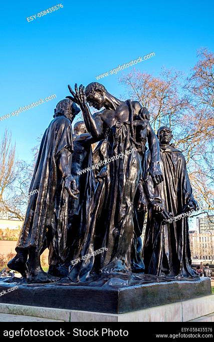 The Burghers of Calais Statue in Victoria Tower Gardens