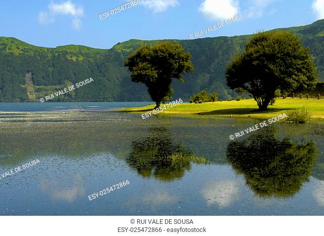 azores lake of Sete Cidades, at Sao Miguel island, Portugal