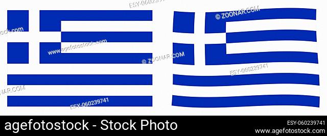 Hellenic Republic (Greece) flag. Simple and slightly waving version