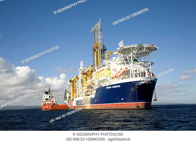 Stena Carron oil drill ship pictured recently moored Lerwick, Shetland Islands