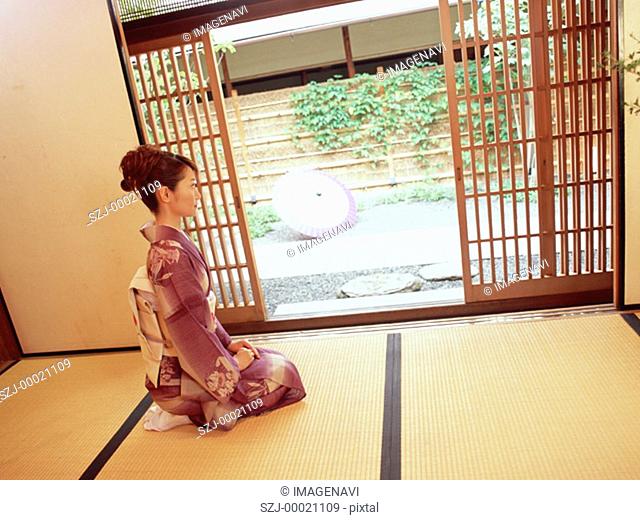 Woman wearing Kimono