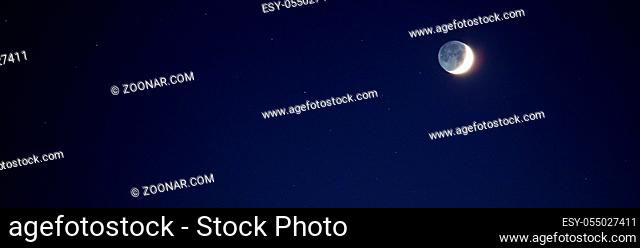 moon in dark sky background