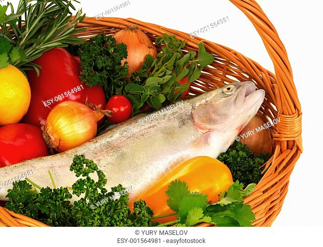 Foodbasket with fresh trout - 2