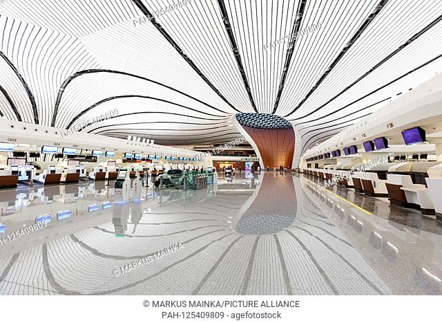 Beijing, China – September 30, 2019: Beijing Daxing New International Airport Terminal (PKX) in China. | usage worldwide. - Beijing/China