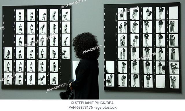 Helmut Newton's contact sheets can be seen at the Photography Museum - Helmut Newton Foundation in Berlin,  Germany, 26 November 2014
