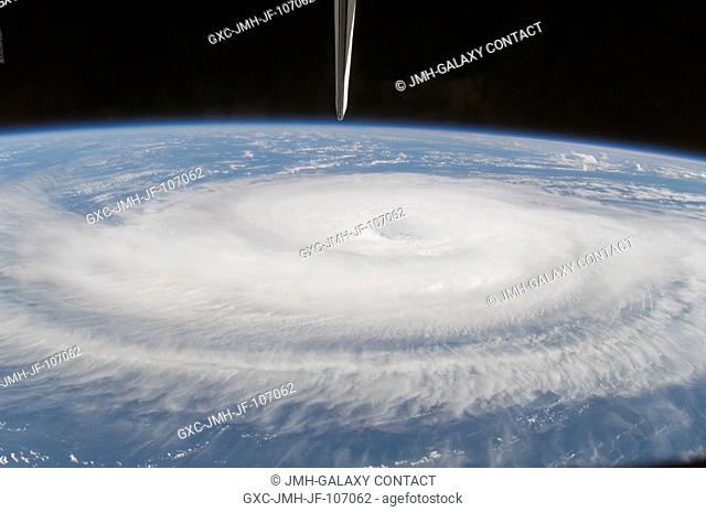 Hurricane Gordon was captured at 18:15:36 GMT, Sept. 17, 2006 with a digital still camera, equipped with a 20-35mm lens, by one of the crewmembers aboard the...