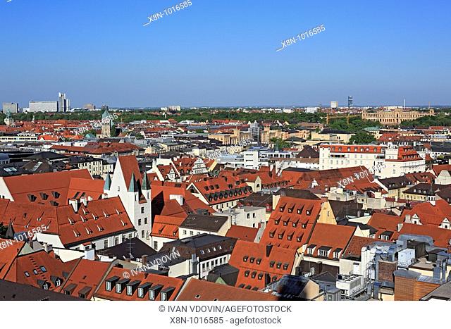 View of Munich from The New Town Hal, Munich, Bavaria, Germany