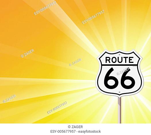 Route 66 Sign and Sunshine