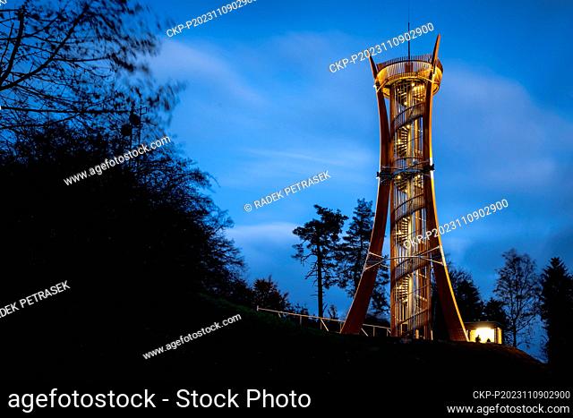 Observation tower Hamstejn in Koberovy, Czech Republic, November 9, 2023. (CTK Photo/Radek Petrasek)