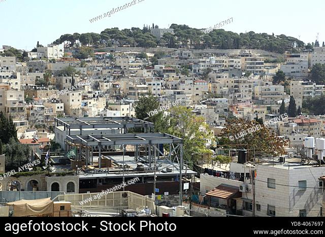Jerusalem is a city in the Near East, located in the mountains of Judea, between the Mediterranean Sea and the northern shore of the Dead Sea