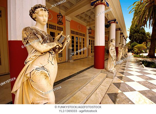 The Neo Classical Pompeian style Achilleion Achilles, the Palace 1890 built by Elizabeth Sissi Emperess of Austria