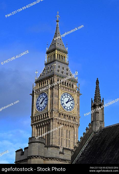 03 November 2023, Great Britain, London: The tower of Big Ben. Photo: Soeren Stache/dpa. - London/Great Britain