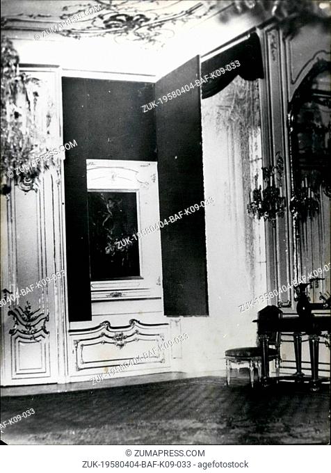Apr. 04, 1958 - 175 year old painting discovered at Vienna : In the roam at which empress Maria Therisia died in 1780 and which is now the federal president's...