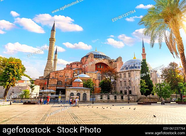 Hagia Sophia beautiful simmer morning view, Istanbul, Turkey