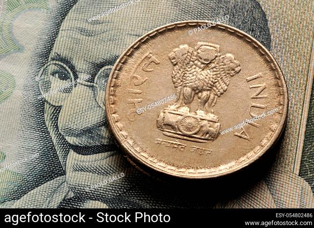 Close up on Indian currency