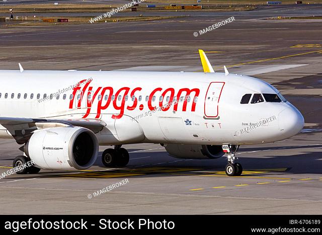 An Airbus A320neo of Pegasus Airlines with the registration TC-NBR at Zurich Airport, Switzerland, Europe