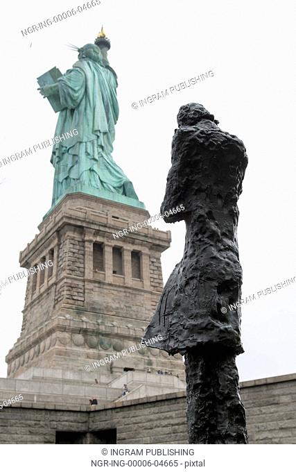 Sculpture by Phillip Ratner, Statue of Liberty, Liberty Island, Manhattan, New York City, New York State, USA