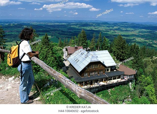 Germany, Europe, Falkenstein, Pfronten, Allgau Region, State of Bavaria, view, Europe, woman, landscape, travel, hiker
