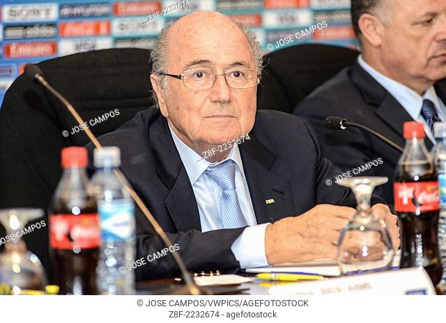 FIFA President Joseph S. Blatter. Closing press conference for the FIFA U-17 Women's World Cup Costa Rica 2014. The press conference took place after a meeting...