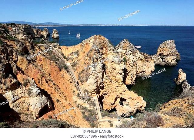 Ponta de Piedade in Lagos, Algarve coast in Portugal
