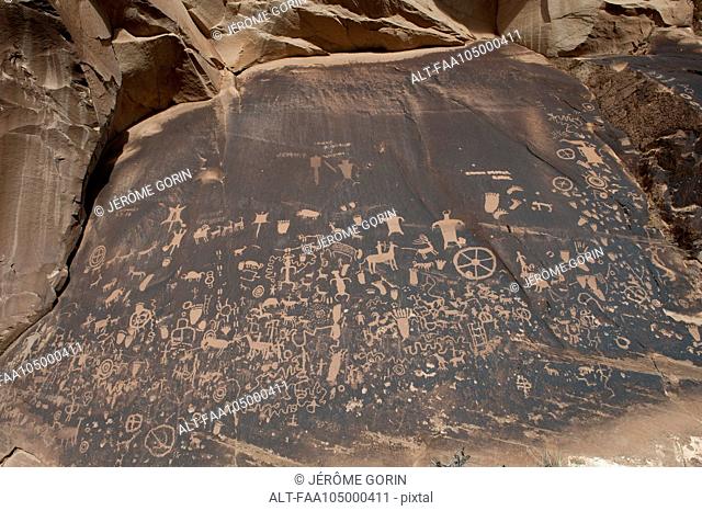 Petroglyphs at Newspaper Rock State Historic Monument, Utah, USA