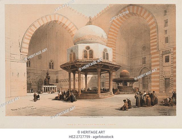 Egypt and Nubia, Volume III, Mosque of the Sultan Hassan, Cairo, 1848. Creator: Louis Haghe (British, 1806-1885); F.G.Moon, 20 Threadneedle Street, London