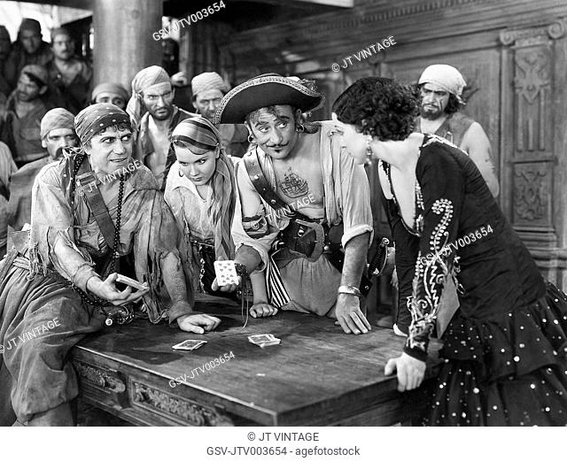 John Halliday, (center), Kay Strozzi, (right), on-set of the Film, Captain Applejack, 1931