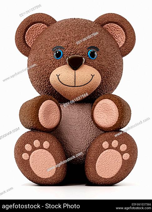 Teddy bear isolated on white background. 3D illustration