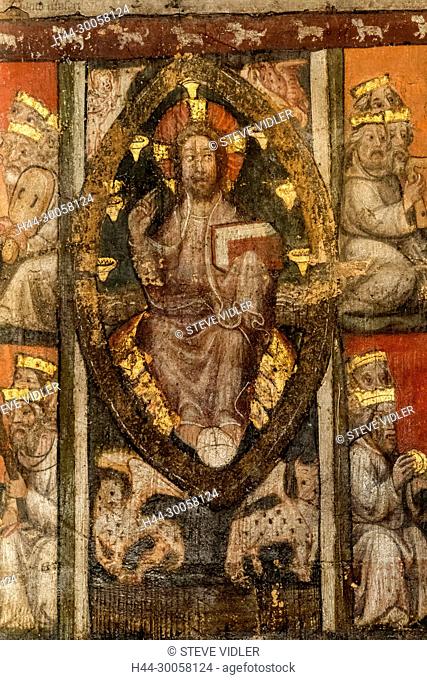 England, London, Westminter, Westminster Abbey, The Chapter House, Medieval Paintings depicting Christ in Majesty