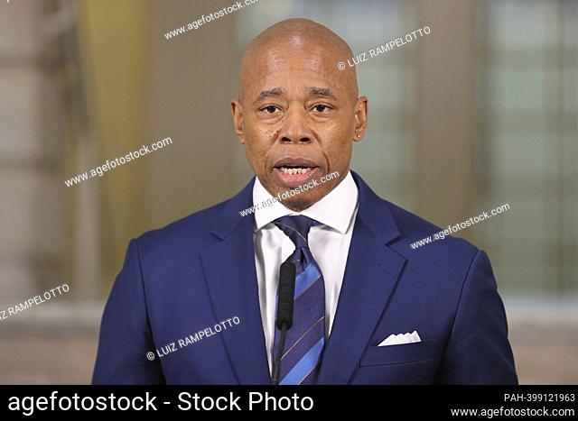 City Hall, New York, USA, March 10, 2023 - Mayor Eric Adams announces the appointment of Juanita Holmes as commissioner of the New York City Department of...