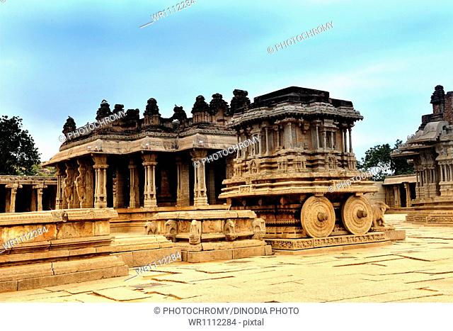 Stone Chariot Vithala Temple Hampi Karnataka India Asia October 2010