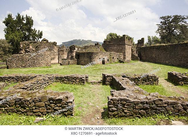 Fasil Ghebbi, fortress like royal enclosure, Gonder, Ethiopia  View towards Mentewab s palace  The fortress – palace royal enclosure of Fasil Ghebbi is located...