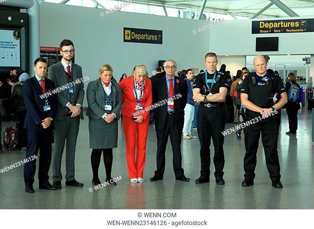 A 2 mins silence observed at Stansted airport on Armistice day. Featuring: Atmosphere Where: London, United Kingdom When: 11 Nov 2015 Credit: WENN.com