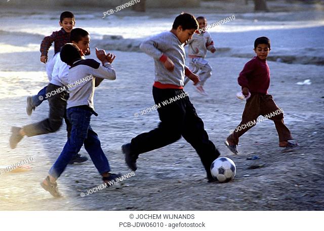Kabul, children playing soccer