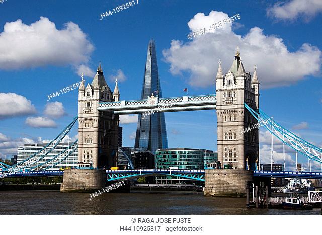 UK, Great Britain, Europe, travel, holiday, England, London, City, Tower Bridge, bridge, Shard, tower, architecture, skyscraper, river, Thames