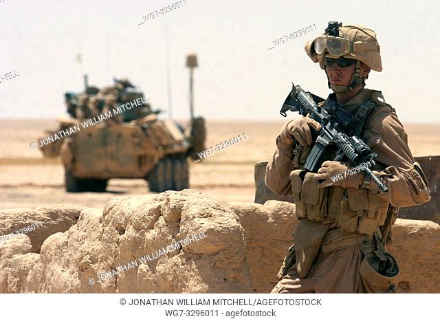 IRAQ Salah Al Din Province -- 20 May 2008 -- US Marine Corps Pfc Mathew J Daniels from 1st Platoon, Alpha Company, 2nd Light Armored Reconnaissance Battalion