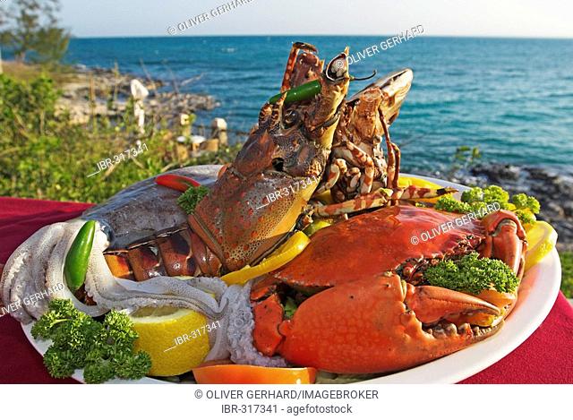 Seafood platter, Matemo Island Resort, Quirimbas Islands, Mozambique, Africa