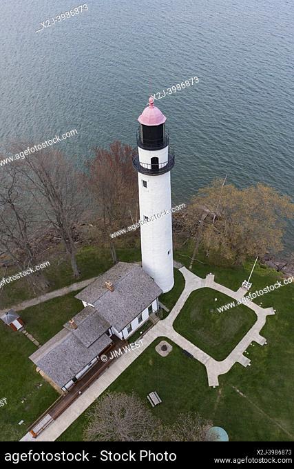 Port Hope, Michigan - The Pointe Aux Barques Lighthouse on Lake Huron. Built in 1857, it is one of the oldest continuously operating Lights on the Great Lakes